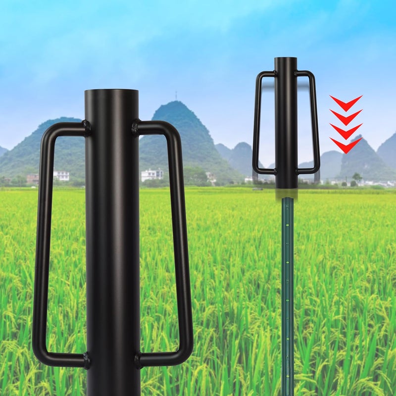 LADECH Fence Post Driver, Heavy Duty Hand Post Pounder with Handle - Use for Metal U Posts, T Posts, Garden Fence (10 Lbs) - Image 5